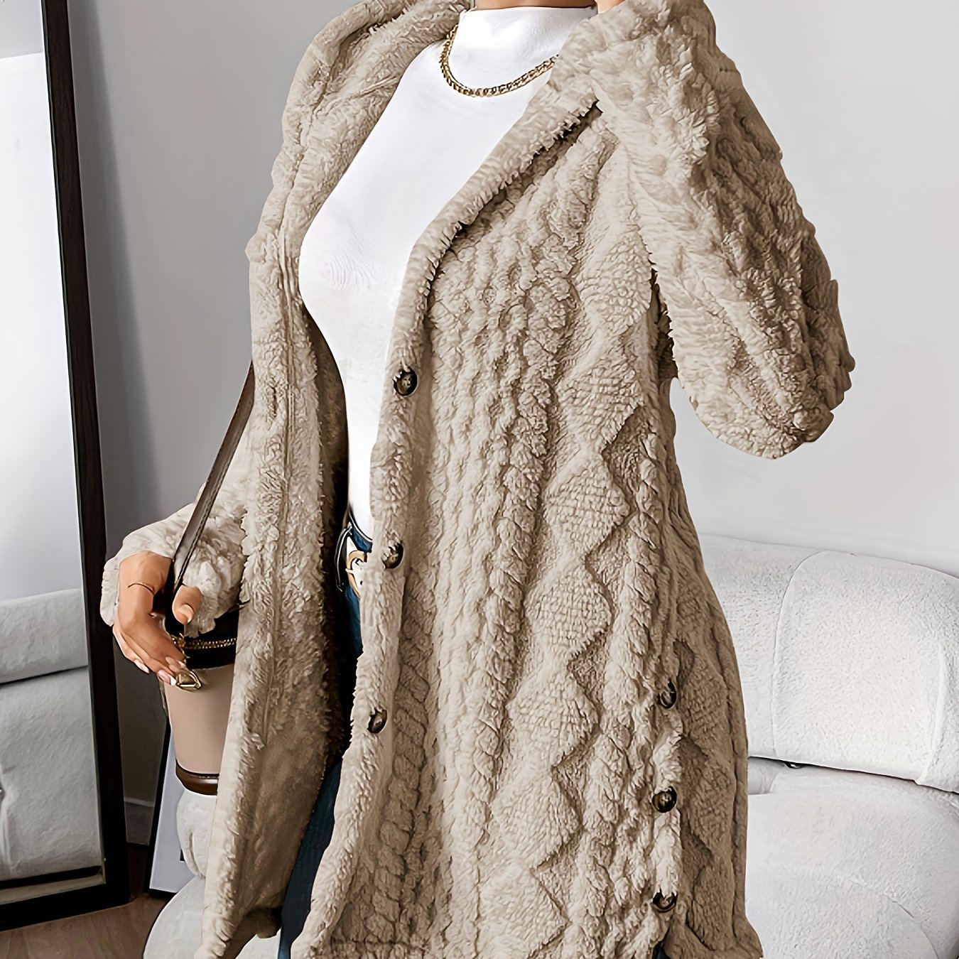 Women's Winter Long Hooded Cardigan Coat