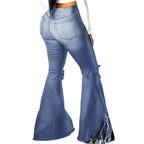 European And American Wide Leg Jeans With Holes In The Knee