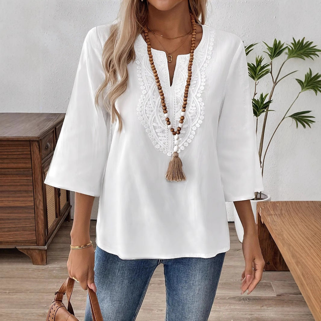 Elegant Fashion Solid Color Loose Shirt